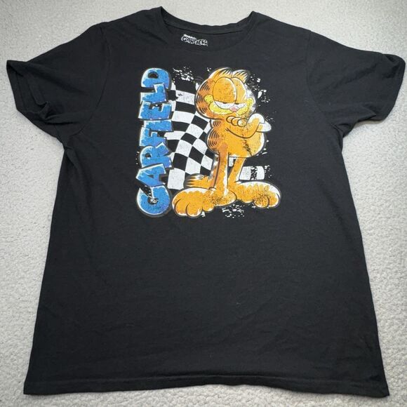 Garfield Shirt Mens Large Black Nickelodeon Graphic‎ Tee Cartoon Funny Comic - Picture 1 of 9